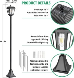 Solar Lawn Lamp Post - 图片 4
